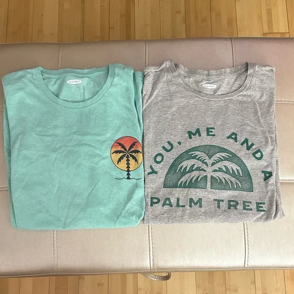 Old Navy Sz XXL Palm Tree Graphic Tees Set - Picture 1 of 2